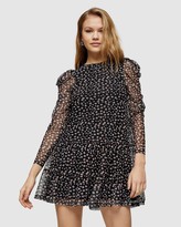 Thumbnail for your product : Topshop Women's Black Mini Dresses - Grunge Floral Chuck-On Dress - Size 14 at The Iconic