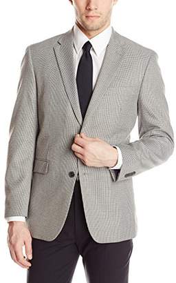 Tommy Hilfiger Men's Ethan Two Button Houndstooth Blazer, Grey