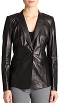 Thumbnail for your product : Lafayette 148 New York Leather Lace-Back Jacket