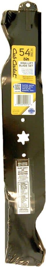 Cub Cadet Original Equipment 3-in-1 Blade Set for Select 54 in. Riding Lawn Mowers with 6-Point Star OE# 942-0677, 742-0677