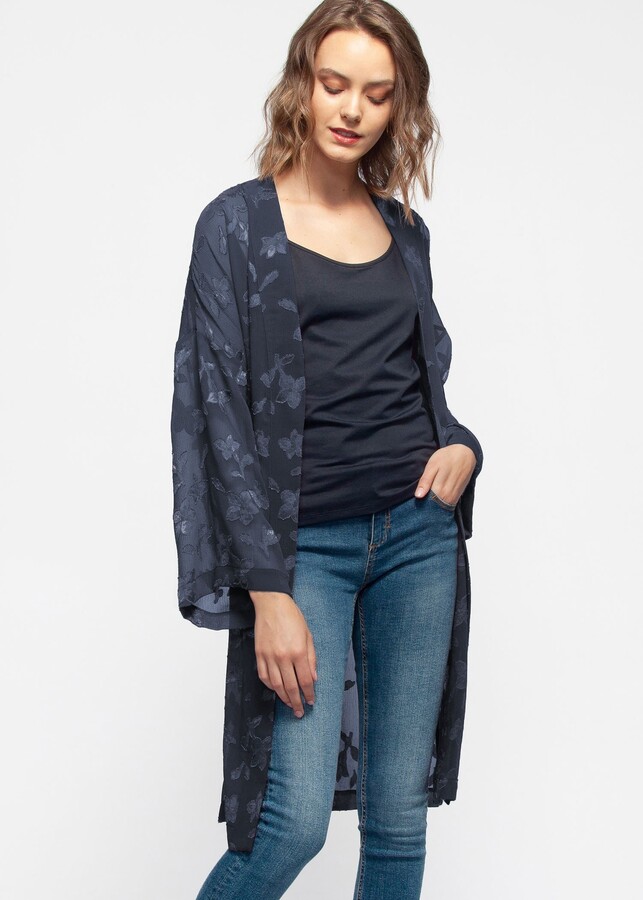 navy blue sheer jacket
