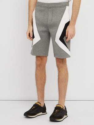 Neil Barrett Chevron Panelled Shorts - Mens - Black Multi
