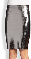 Thumbnail for your product : Milly Metallic Leather Pencil Skirt