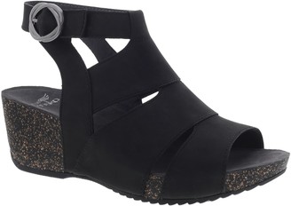 dansko black wedge sandals
