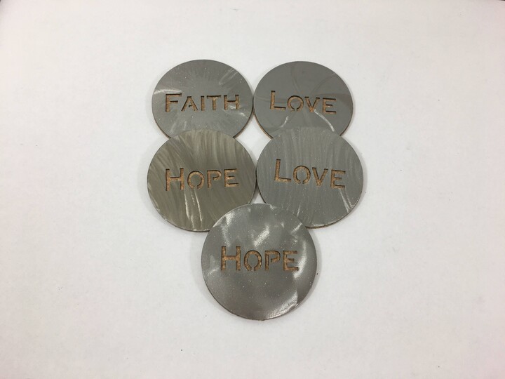 Etsy Faith, Hope, Love & Crosses Steel Coasters - Set Of 5