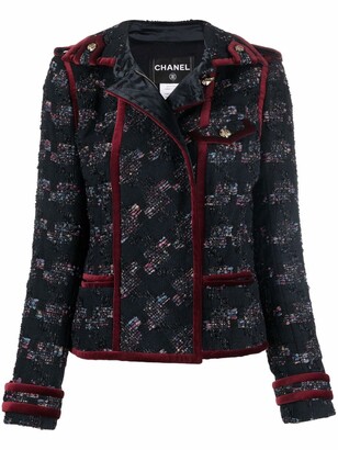 CHANEL Pre-Owned 2010 Contrasting Sleeves Tweed Jacket - Farfetch