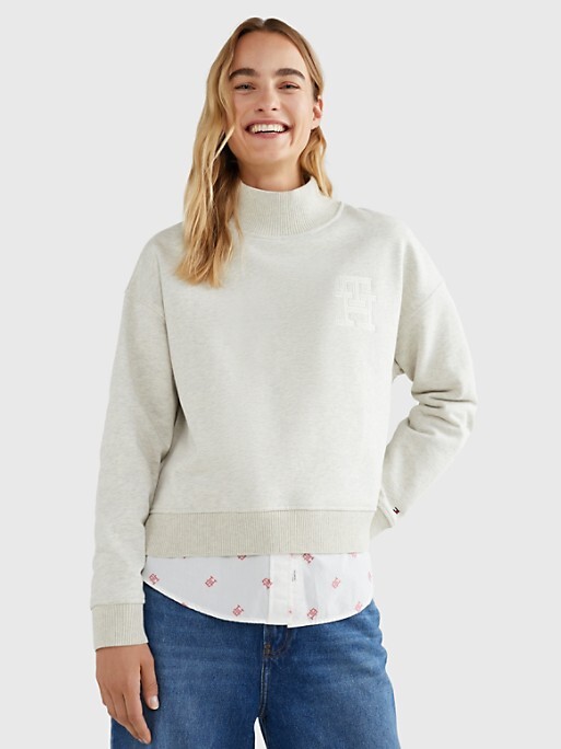 Tommy Hilfiger TH Monogram Logo Mockneck Sweater - ShopStyle
