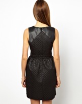 Thumbnail for your product : A/Wear A Wear Lace Dress With Leather Look Panel