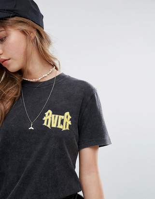 RVCA Boyfriend T-Shirt With Wings Back Graphic