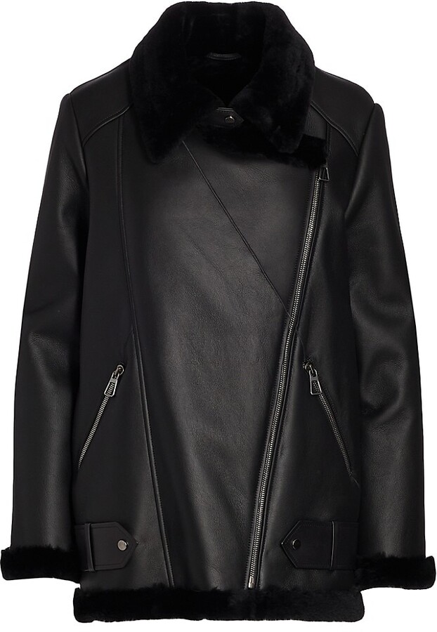 oversized shearling moto jacket