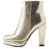 Thumbnail for your product : Charlotte Russe Bamboo Metallic Platform Ankle Booties