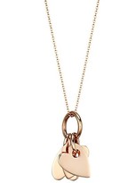 Thumbnail for your product : ginette_ny Angele 18K Rose Gold 3 Mini Heart Charms Necklace