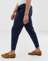 Thumbnail for your product : ONLY & SONS slim fit linen mix pants in navy