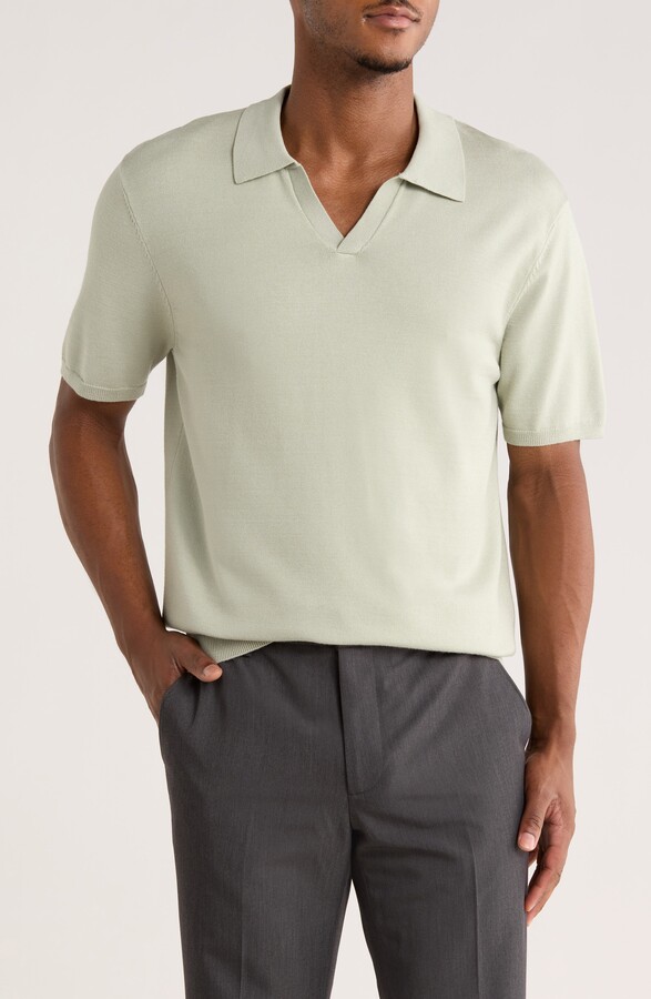 M Magaschoni Johnny Collar Short Sleeve Polo