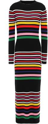 Paper London Rave Striped Ribbed Wool Midi Dress