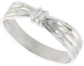 Sabrina Silver Sterling Silver Ribbon Ring Polished finish 3/16 inch wide, size 8.5