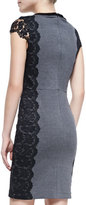 Thumbnail for your product : Laundry by Shelli Segal Colorblock Ponte Dress W/ Lace