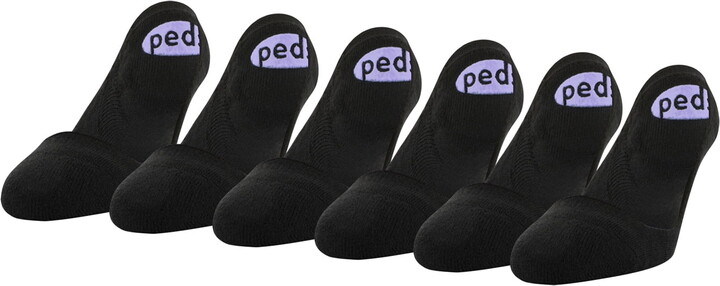 Peds Women’s Cushion Heel and Toe Low Cut Liner Socks, Shoe Sizes 5-10 and 8-12, 6 Pairs