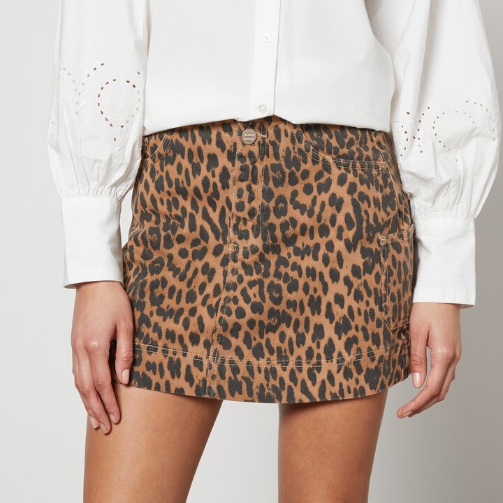 Damson Madder Lily Carpenter Leopard-Print Denim Skirt ShopStyle
