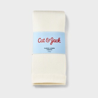 Cat & Jack Girls' Fleece Ribbed Footless Tights Cream - ShopStyle