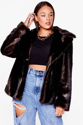 plus size blue fur coat