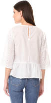 Thumbnail for your product : ENGLISH FACTORY Bell Sleeve Eyelet Top