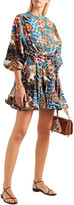 Thumbnail for your product : Rhode Resort Ella Belted Printed Cotton-poplin Mini Dress