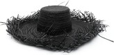 Thumbnail for your product : Ruslan Baginskiy Logo-Embroidered Fringed Oversized Hat