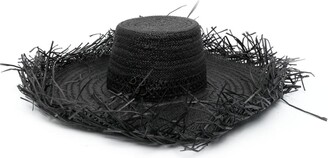 Ruslan Baginskiy Logo-Embroidered Fringed Oversized Hat