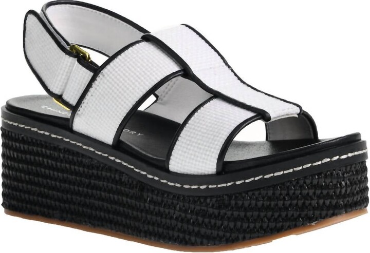 Chinese Laundry Women Swell Raffia Platform Sandal In White