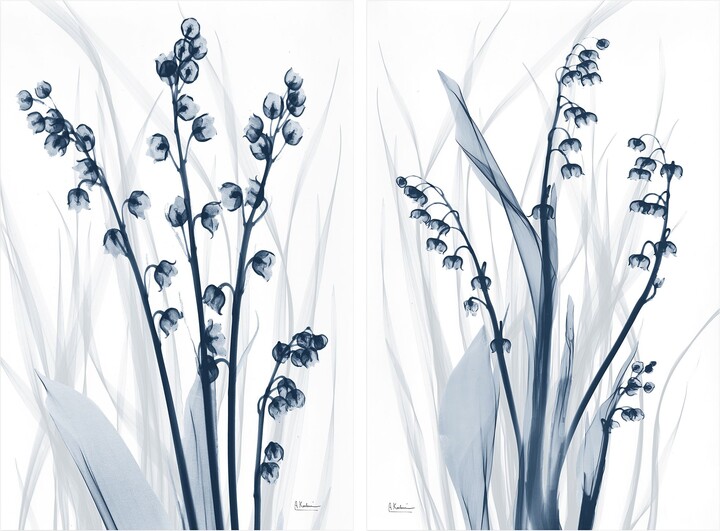 Radiant Blues 1 and 2 64"W 2-Piece Glass Graphic Wall Art Set