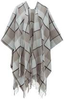 Thumbnail for your product : Acne Studios Cassiar Checked Wool Poncho - Womens - Grey