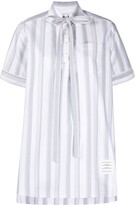 Thumbnail for your product : Thom Browne Vertical-Stripe Short-Sleeve Shirt