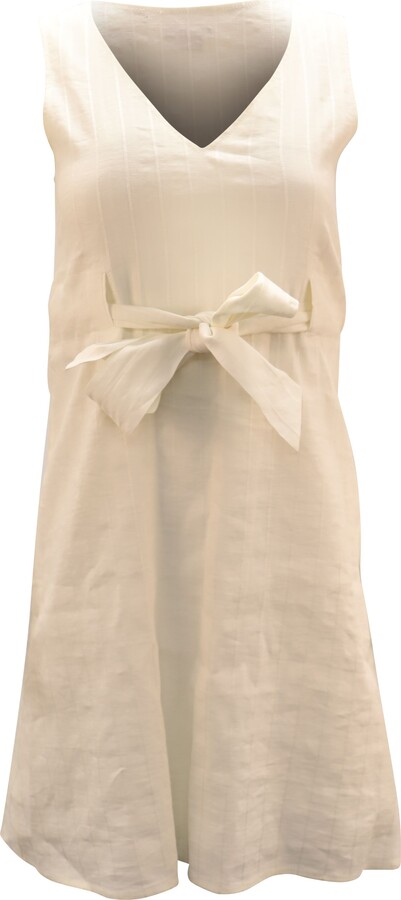 Theory Alfa Dress in White Linen