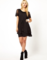 Thumbnail for your product : Mina Smock Dress With Lace Sleeve