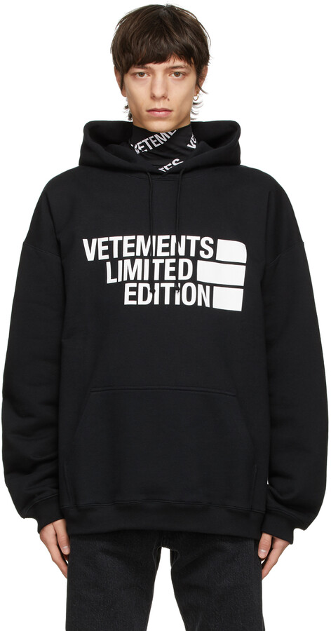 Vetements Black 'Limited Edition' Big Logo Hoodie - ShopStyle