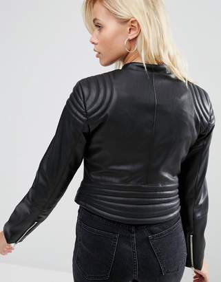 ASOS Leather Look Soft Racer Jacket