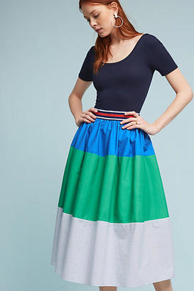 Maeve Colorblocked Poplin Skirt