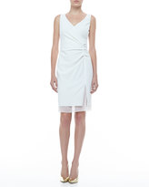 Thumbnail for your product : Rena Lange Surplice Ruched Sleeveless Dress