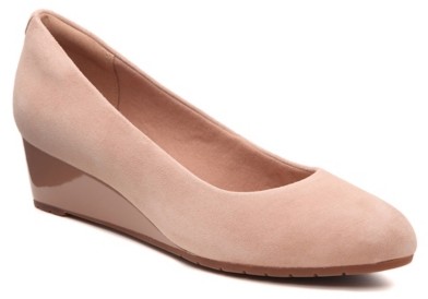 clarks pink wedges