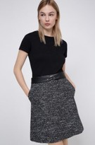 Thumbnail for your product : HUGO BOSS Regular-fit skirt with faux-leather belt detail