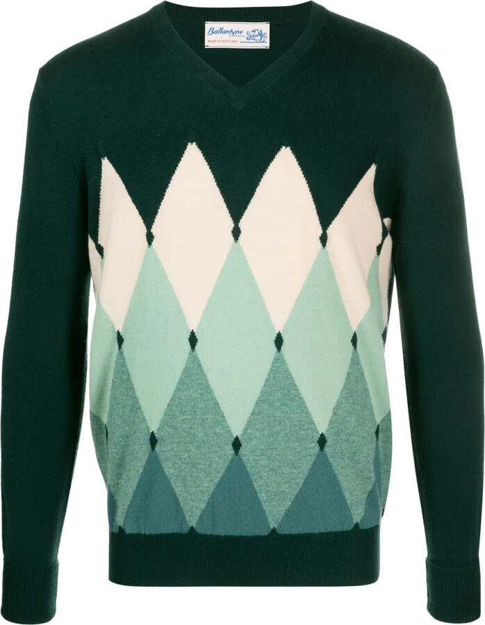 Ballantyne Argyle-Intarsia Cashmere Jumper