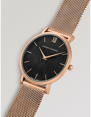 Larsson & Jennings LGN40-CMRG-CG-Q-M-RGB-O Lugano Sloane 18ct rose-gold plated watch