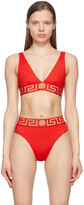 Thumbnail for your product : Versace Underwear Red Greca Bikini Top