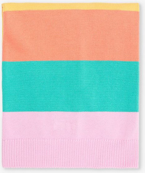 The Bonnie Mob Pink Rainbow Barnacle Stripe-Knit Cotton Cardigan 1Size