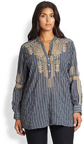 Thumbnail for your product : Johnny Was Johnny Was, Sizes 14-24 Rowland Striped Top