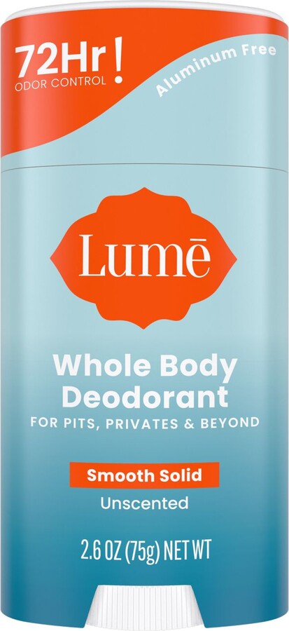 Lume Whole Body Deodorant Stick, Unscented, 2.6 OZ