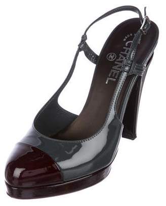 Chanel Patent Leather Slingback Pumps