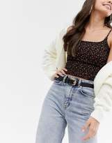 Thumbnail for your product : Accessorize marble buckle jeans belt in black