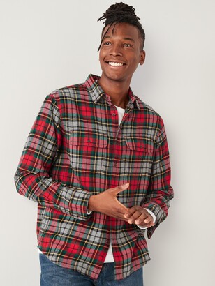 Old Navy Regular-Fit Patterned Flannel Shirt for Men - ShopStyle